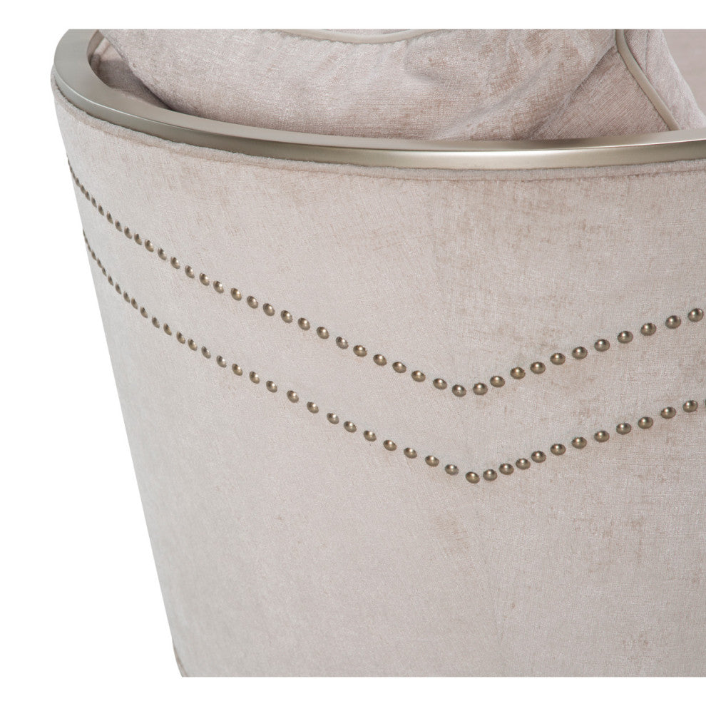 London Place Chenille Chaise - Parchment