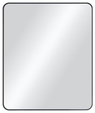 30"x36" Shatterproof Wall Mount Metal Frame Mirror, FM1-3036, Matte Black
