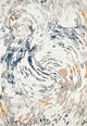 Abani Porto PRT120A Contemporary Swirl Light Blue and Burnt Orange Area Rug