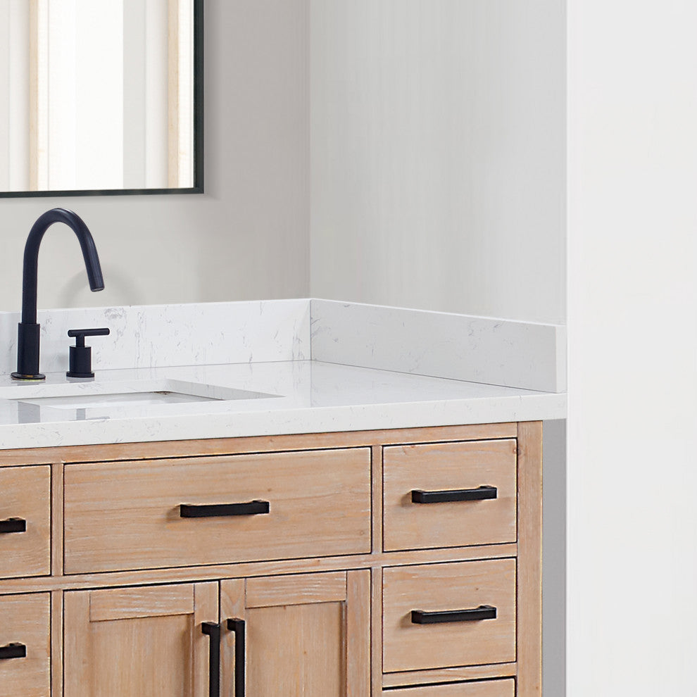 Engineered Stone Vanity Sidesplash, Aosta White