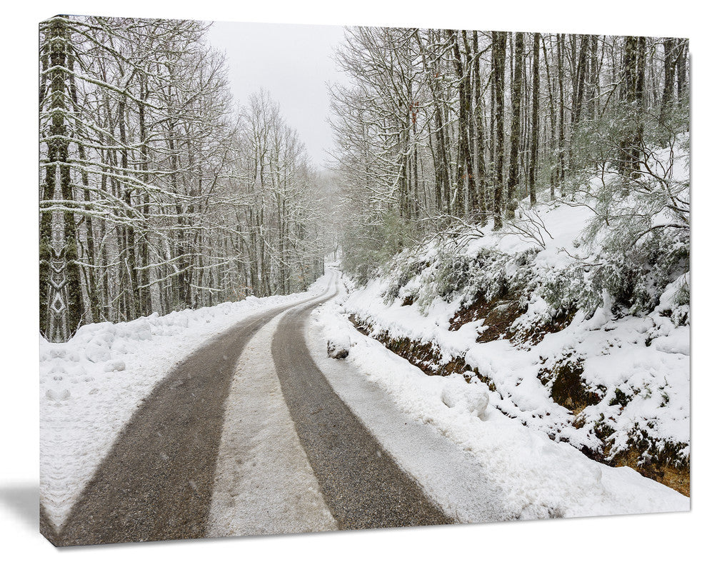 Snow Storm at Piornedo Spain, Large Landscape Canvas Art, 60"x28"