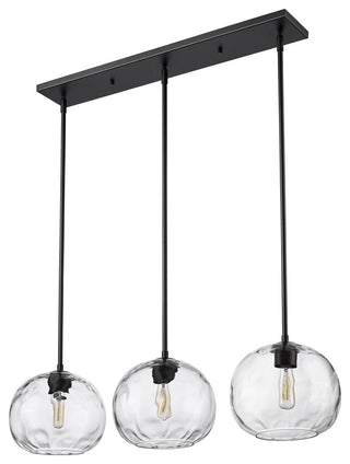 Z-Lite 3-Light Linear Chandelier,Matte Black