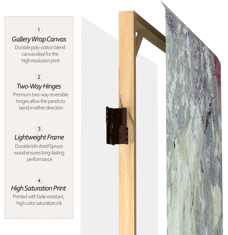 6' Tall Double Sided November Light Canvas Room Divider