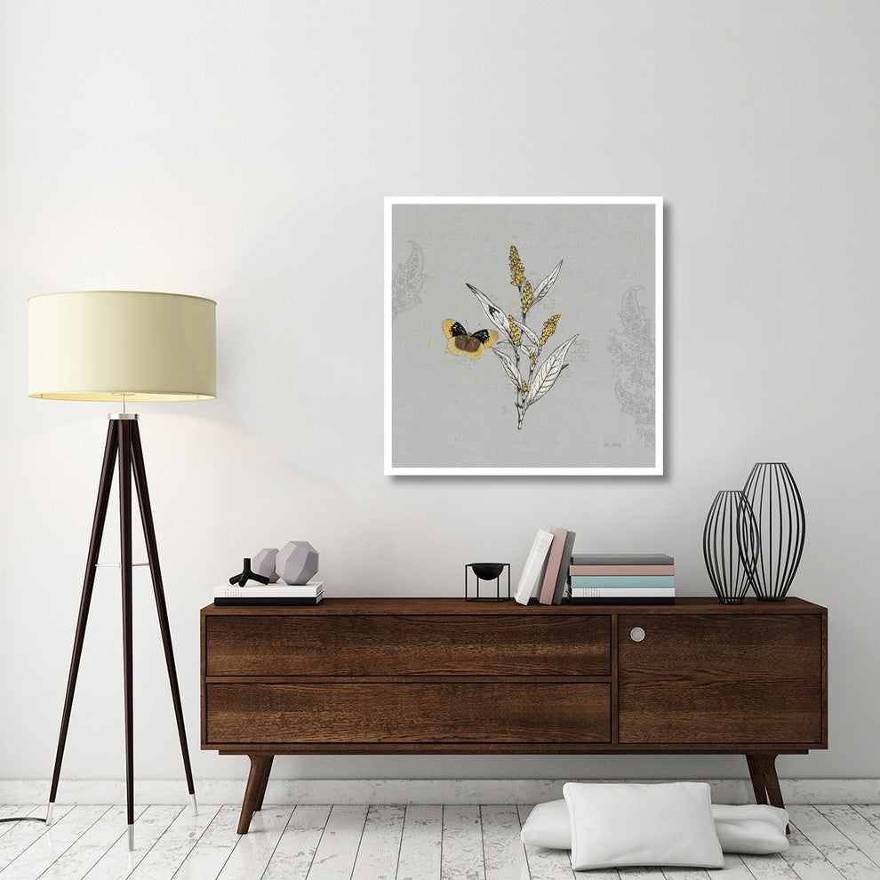 "Harvest Fields II Gray" Digital Paper Print by Katie Pertiet, 38"x38"