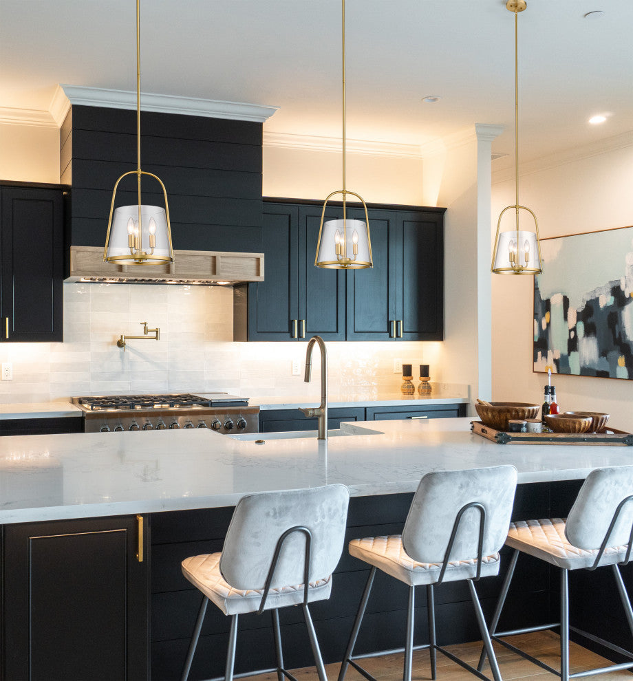 Z-LITE 3-Light Pendant, Modern Gold