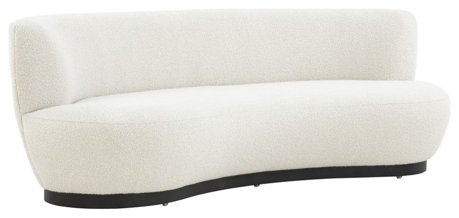 Safavieh Couture Stevie Boucle Curved Back Sofa, Ivory