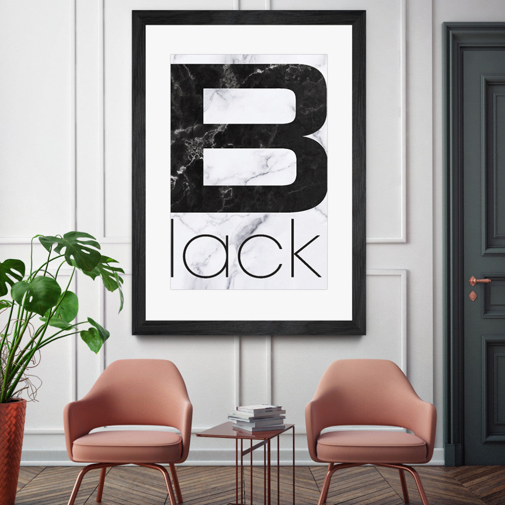 "Black Marble" Matted and Framed, 52"x36"