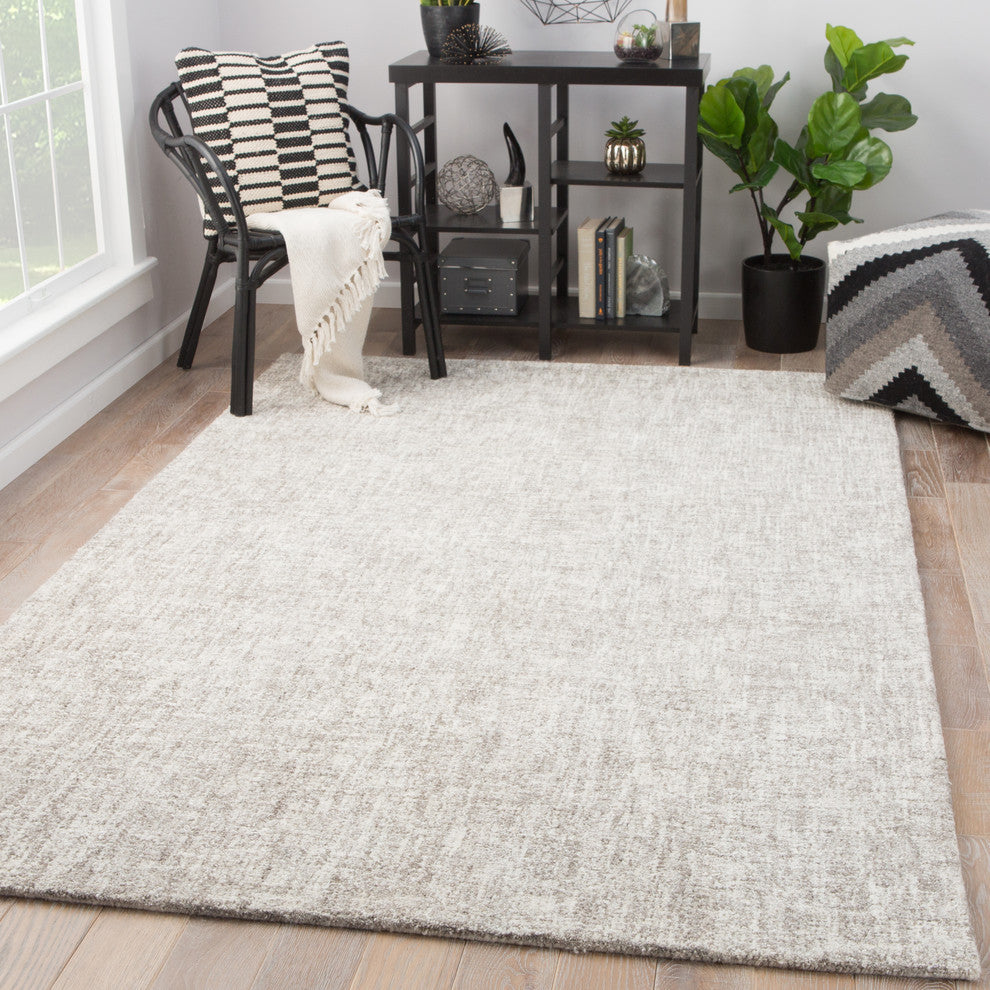 Jaipur Living Britta Plus Handmade Solid Ivory/Taupe Area Rug, 8'x10'