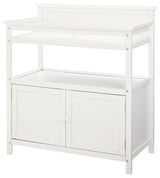 Emery 38"W Wood Changer With Doors and Changing Pad, White