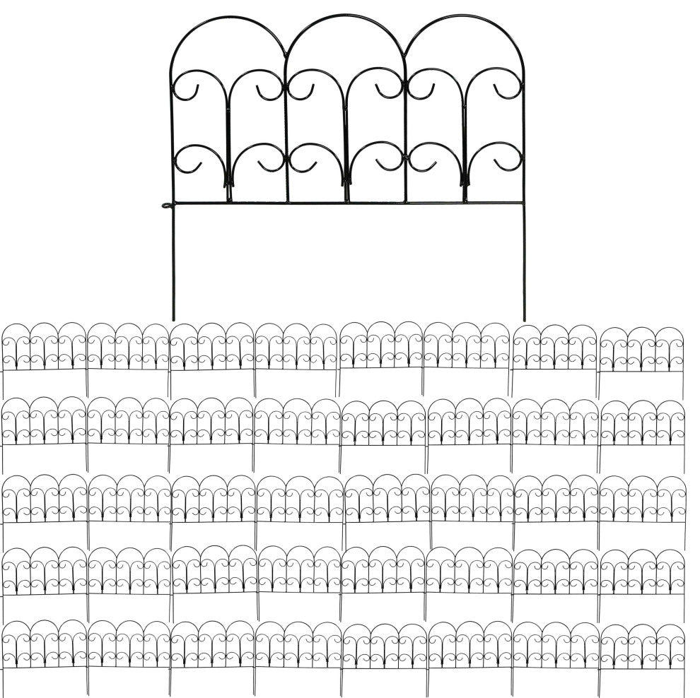 Sunnydaze Victorian Border Fence Set 16-Inches  - Choose Quantity, 40 Panels