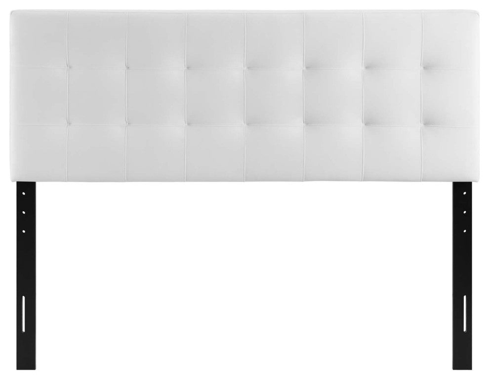 White Lily Biscuit Tufted Full Performance Velvet Headboard