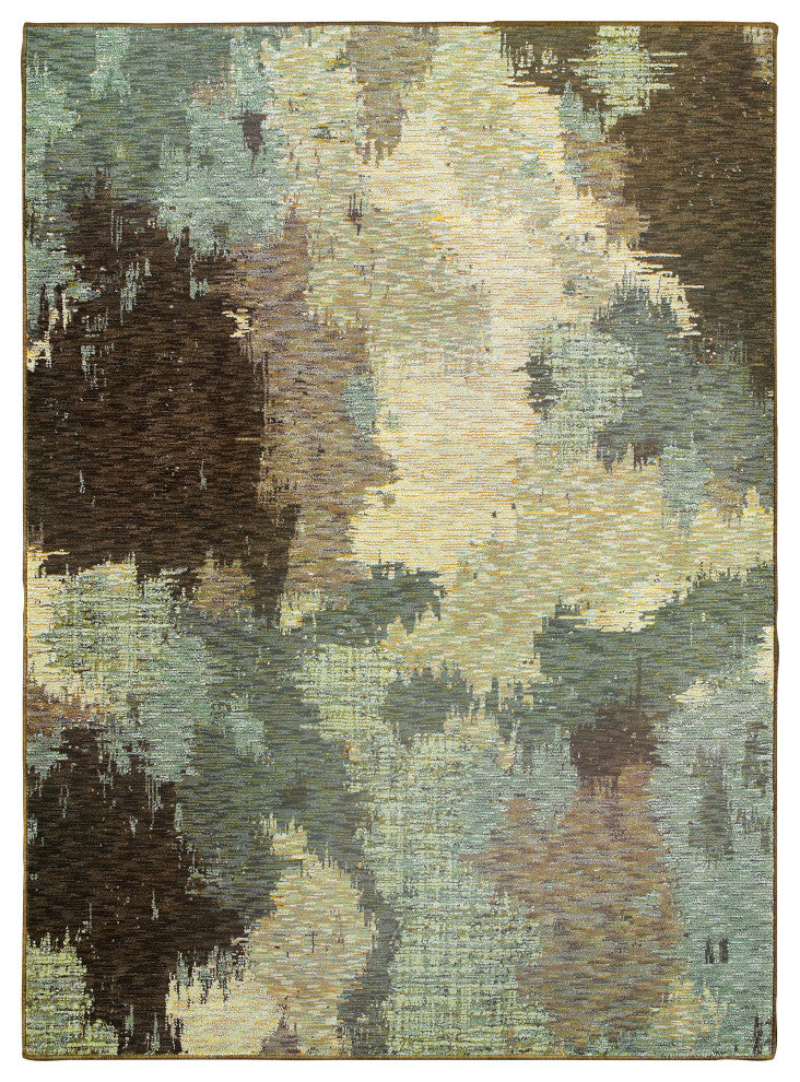 Elements Cache Blue/Brown Area Rug, 6'7"x9'6"