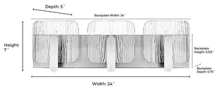 3 Light 24 in. Vintage Brass Vanity Light