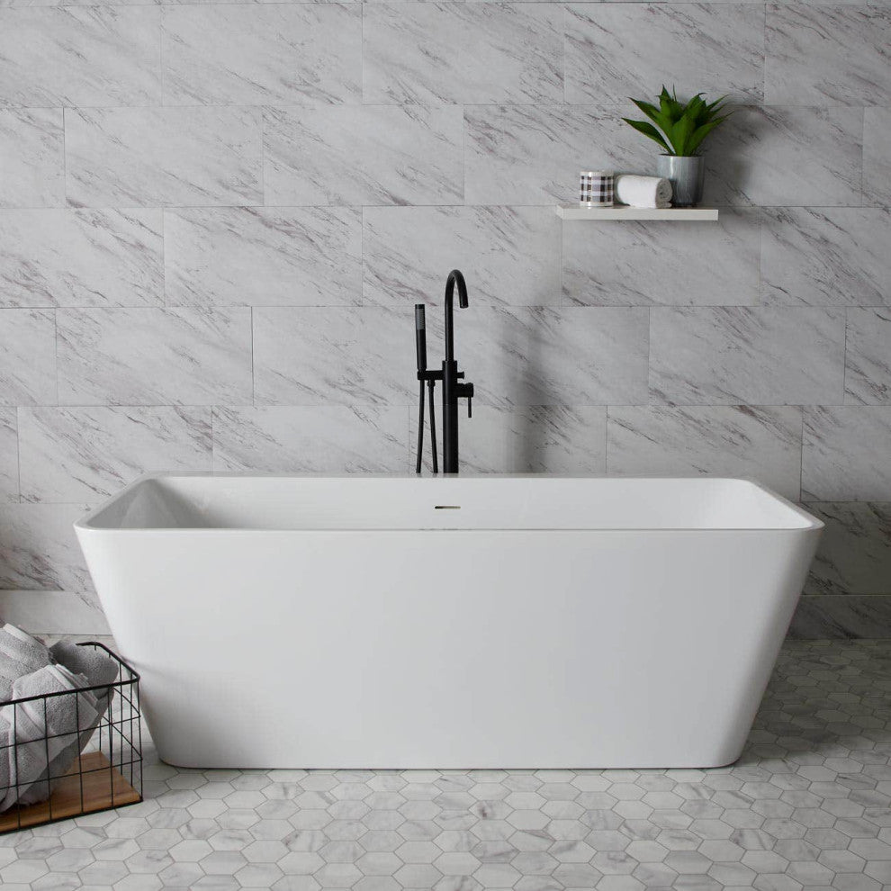 Axton 67 Inch Acrylic Double Ended Freestanding Tub