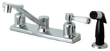 Kingston Brass 8" Centerset Kitchen Faucet With Sprayer, Polished Chrome