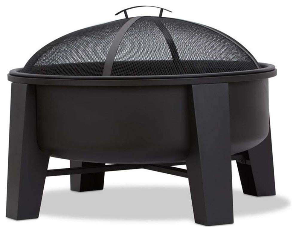 Real Flame Forsyth Wood-Burning Iron Fire Pit in Black