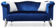 Vine 73 in. W Round Arm Velvet Straight Sofa, Blue