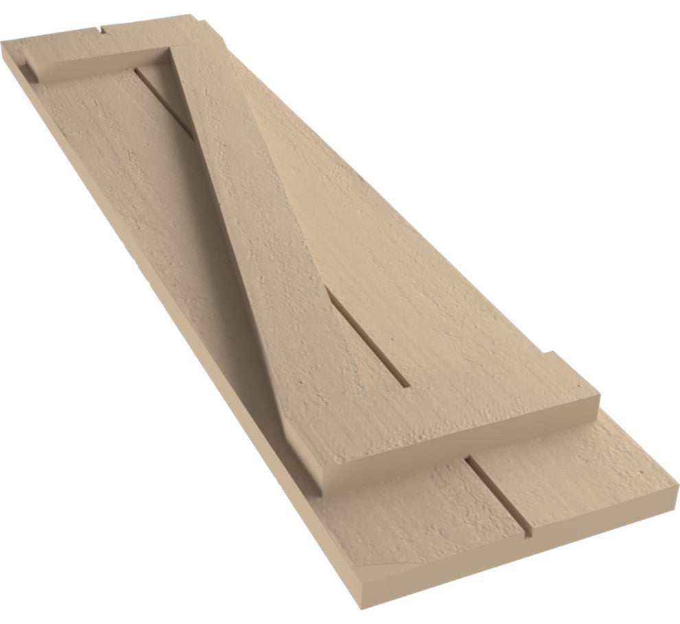 Rustic 2 Board Joined B-N-B Faux Wood Shutters, Rough Cedar, 11x50"