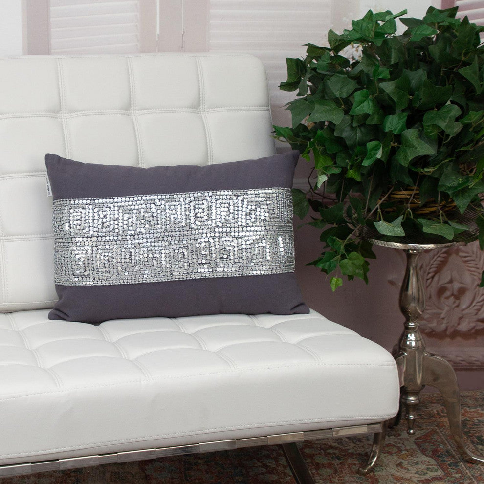 Parkland Collection Misty Gray Throw Pillow