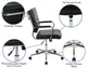 Mid-Back LeatherSoft Contemporary Panel Executive Swivel Office Chair, Black