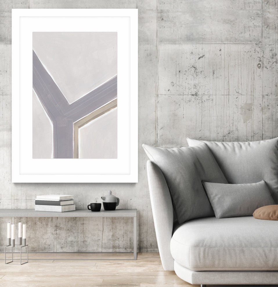 "Neutral Impact I" Matted and Framed, 52" x 36"