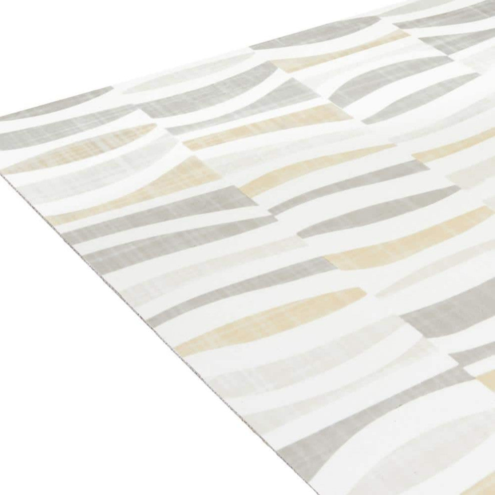 PowerSellerUSA Self-Stick Vinyl Modern Geometric 20-Pcs 1.5mm Thick Tiles 12"