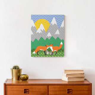 Kissing Foxes 11x14 Canvas Wall Art