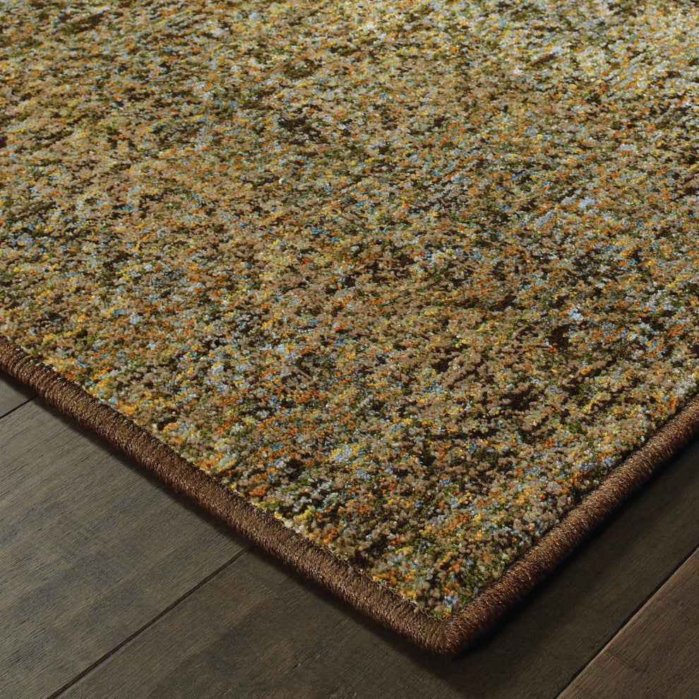 Aegina Diamonds Green/Gold Area Rug, 6'7"x9'6"