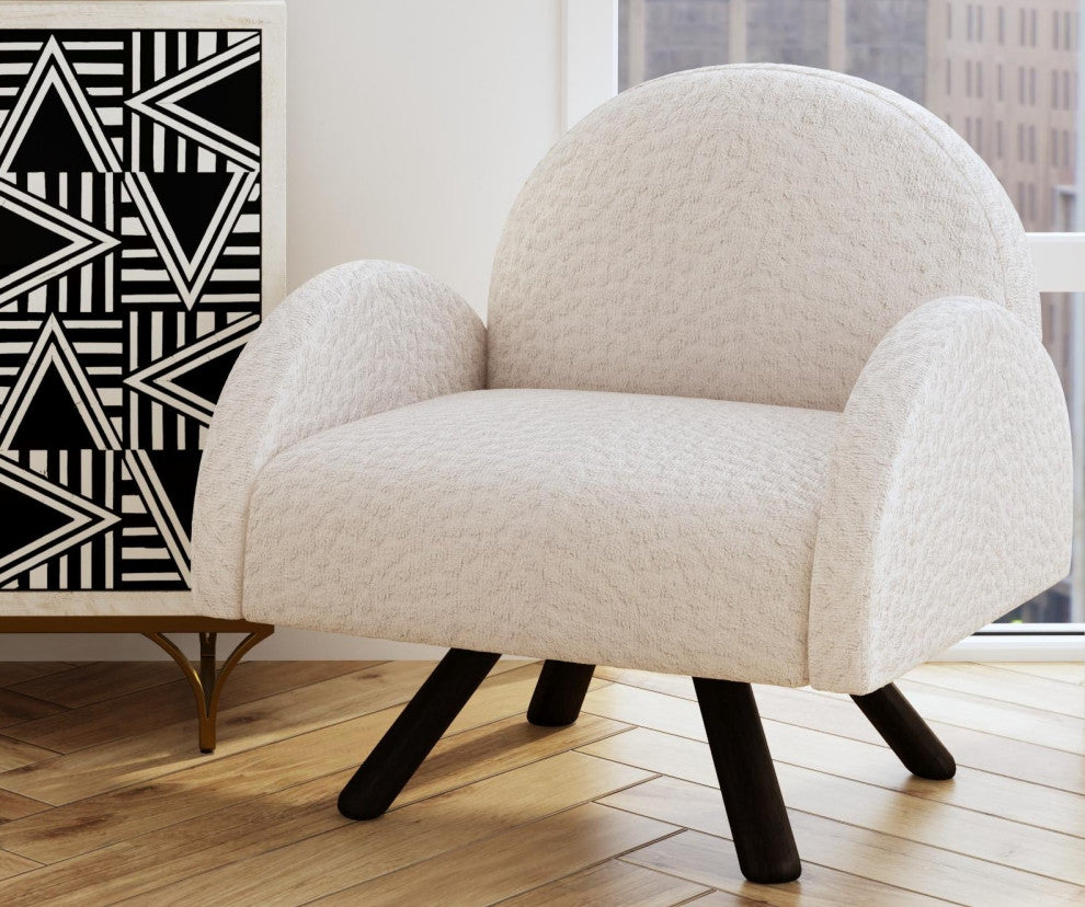 Myrtle Wood Beige Armless Accent Chair