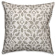 Taupe Floral Pattern 18x18 Outdoor Throw Pillow