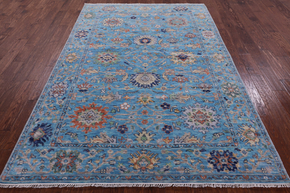 Turkish Oushak Handmade Wool Rug 6' 1" X 8' 7" - Q14944