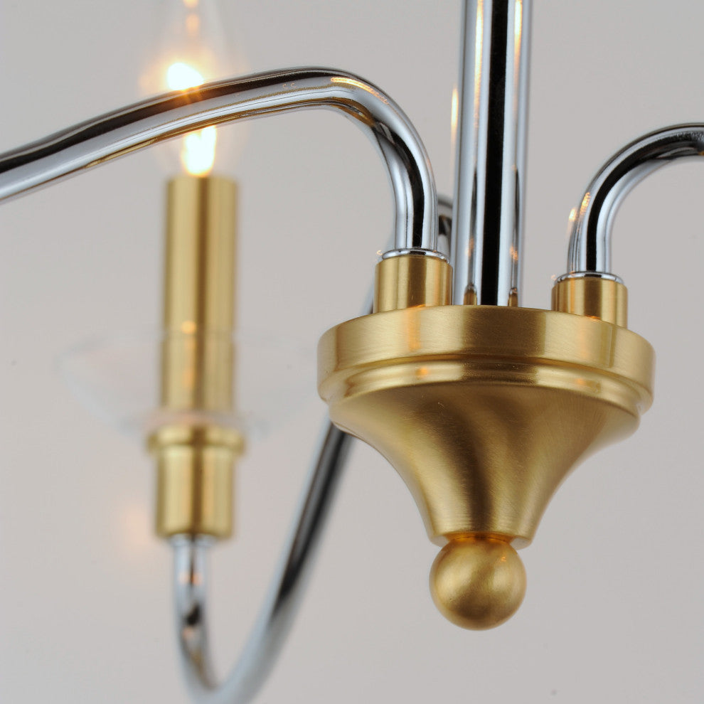 Maxim 25373CL Clarion 3 Light 24"W Taper Candle Pendant - Polished Chrome /