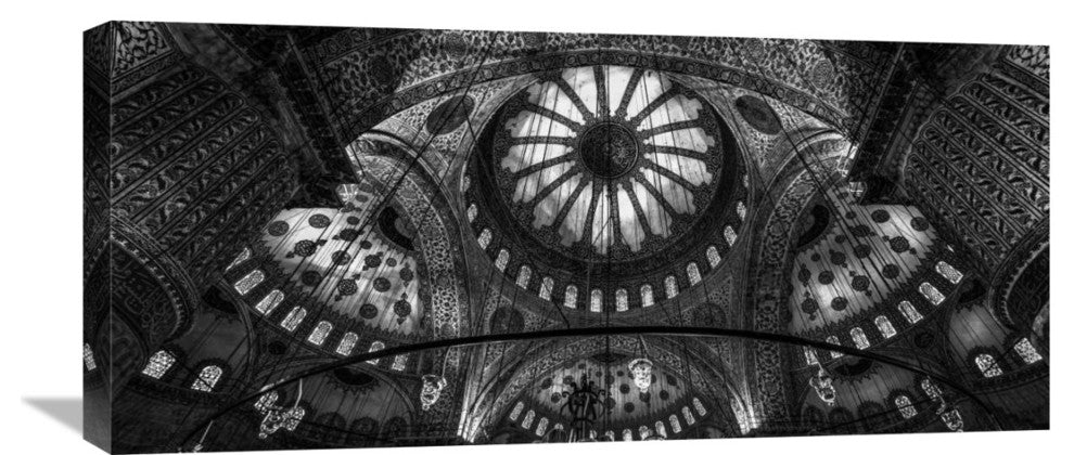"Istanbul - Blue Mosque" Stretched Canvas Giclee by Michael Jurek, 30x14"
