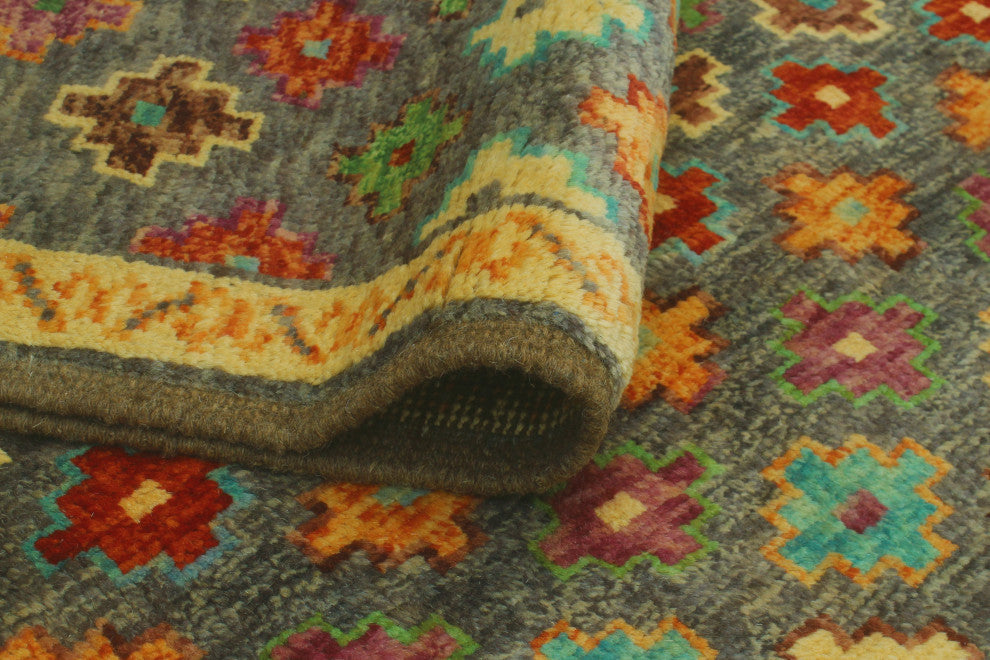 Balochi Fredric Gray/Rust Rug, 4'10x8'0
