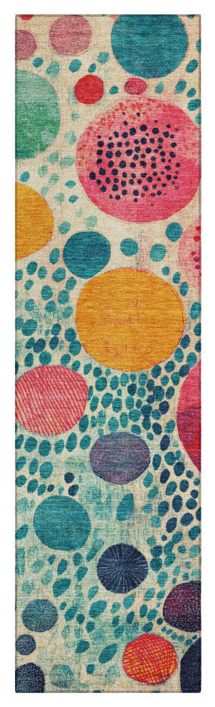 Machine Washable Indoor/Outdoor Chantille ACN1895 Teal 2'3" x 7'6" Runner Rug