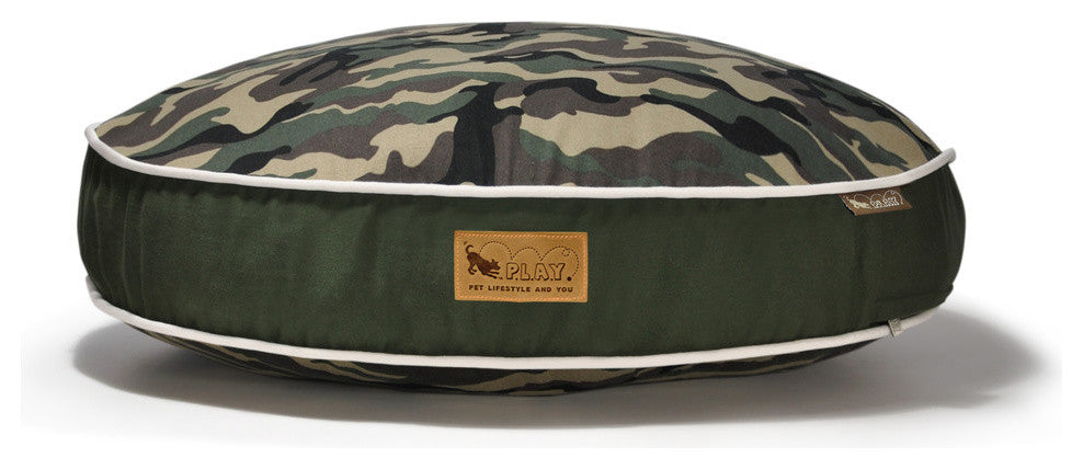 Round Bed Camouflage, Green, Small