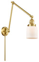 Bell Swing Arm With Switch, Satin Gold, Matte White, Matte White