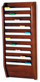 Wooden Mallet 10 Pocket Legal Size Wall File Holder in Mahogany