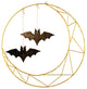 24" Champagne Gold Wall Decor With Metal Bat Decorations and Micro LED Lights