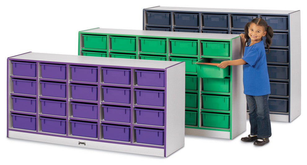 Rainbow Accents 25 Tub Mobile Storage - with Tubs - Blue