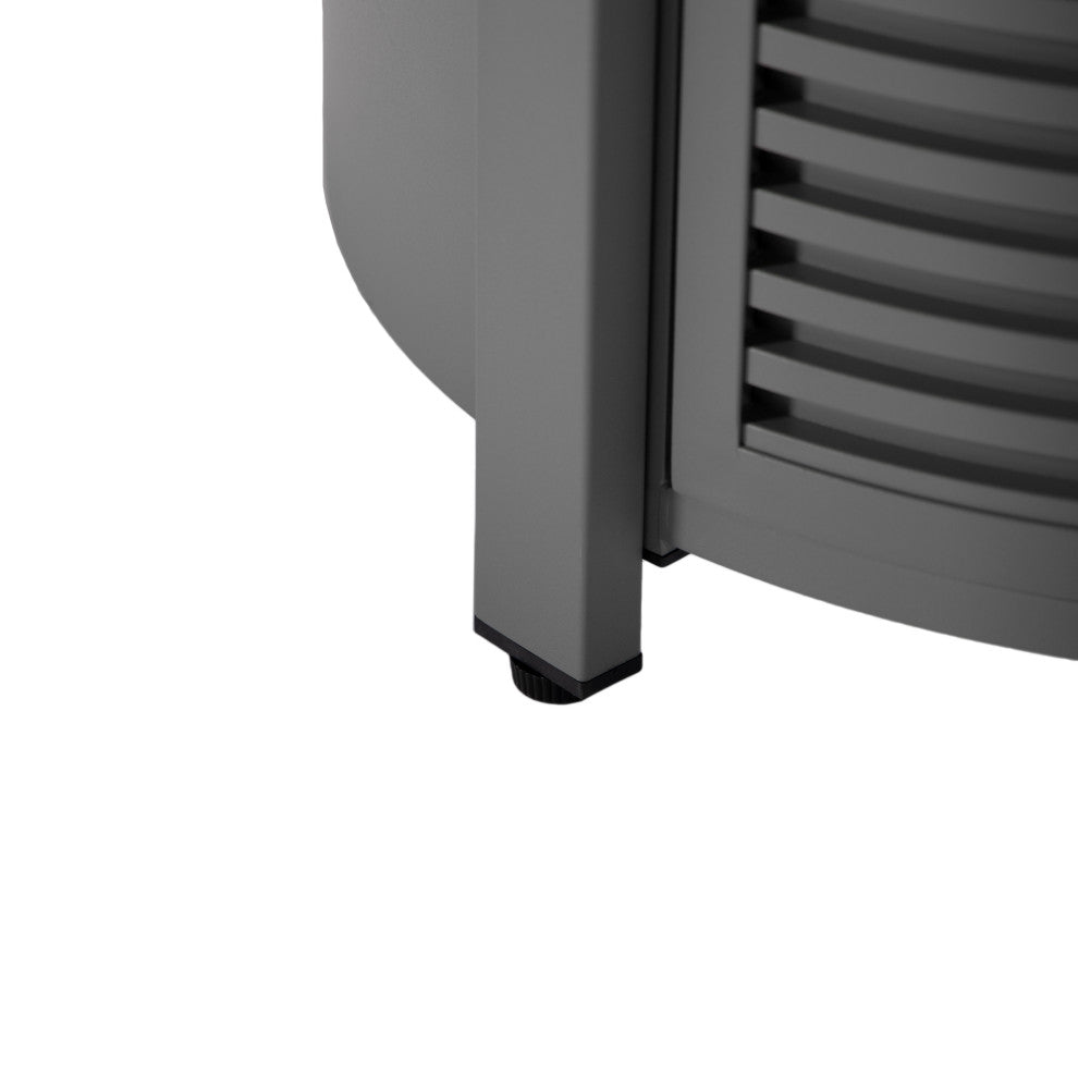 LeisureMod Walbrooke Patio Round Tank Holder With Slats Design, Gray