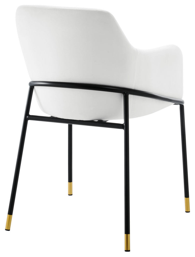 Jovi Performance Velvet Dining Armchair Set of 2, Black White