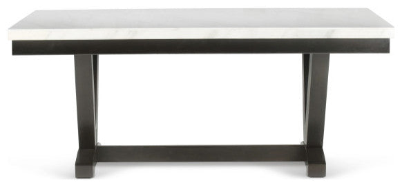Finley White Marble Top Dining Table