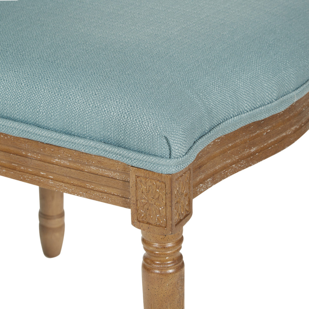 Lillian Oval Back Chair, Klein Sea Fabric With Brushed Frame