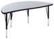 47.5" Half Circle Activity Table - Height Adj. Short Legs, Grey