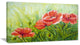 "Blooming Poppies With Green Leaves" Wall Art, 32"x16"