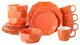 Stone Lain Jamie Porcelain 16 Piece Dinnerware Set, Orange