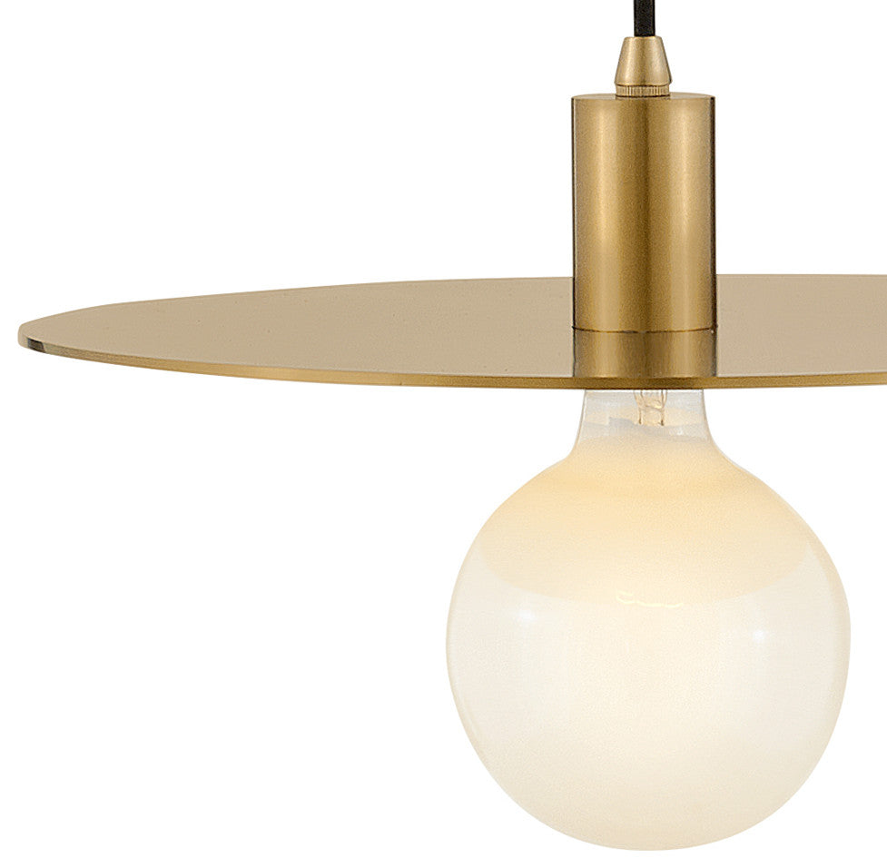 Lark Lulu 15" Large Convertible Pendant Light, Lacquered Brass