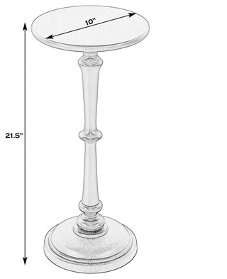 Alisa 10" W Round All Metal Pedestal Base End Table