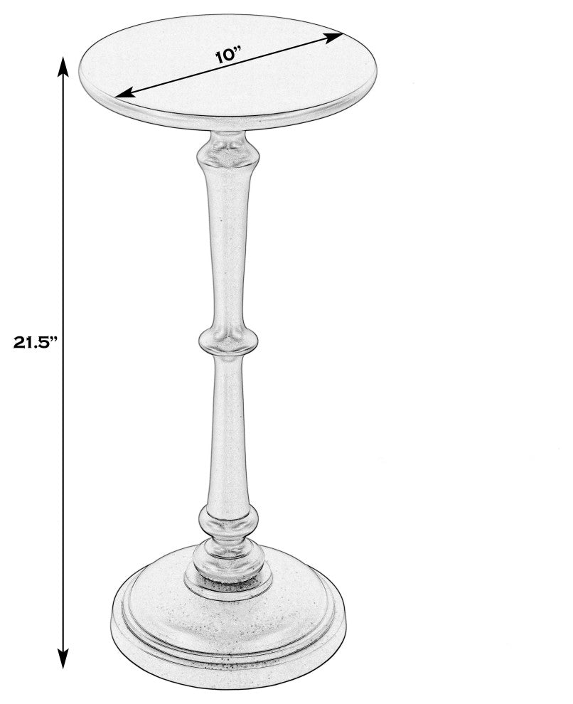 Alisa 10" W Round All Metal Pedestal Base End Table